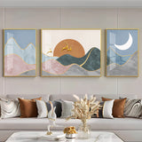 Deer In Mountain Glass Finish Wall Art (Set Of 3)