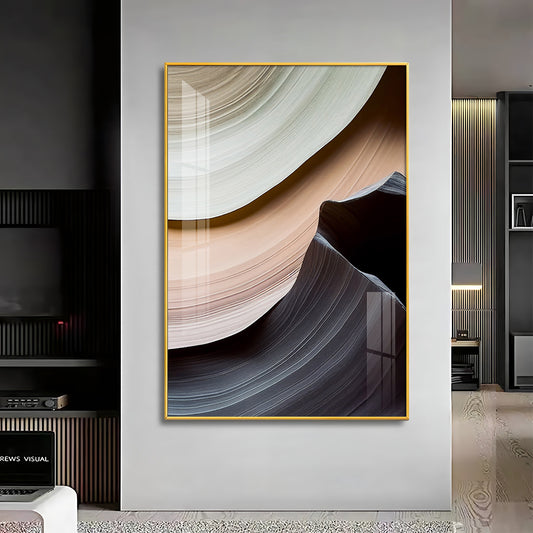 Fluid Horizons Glass Finish Vertical Wall Art