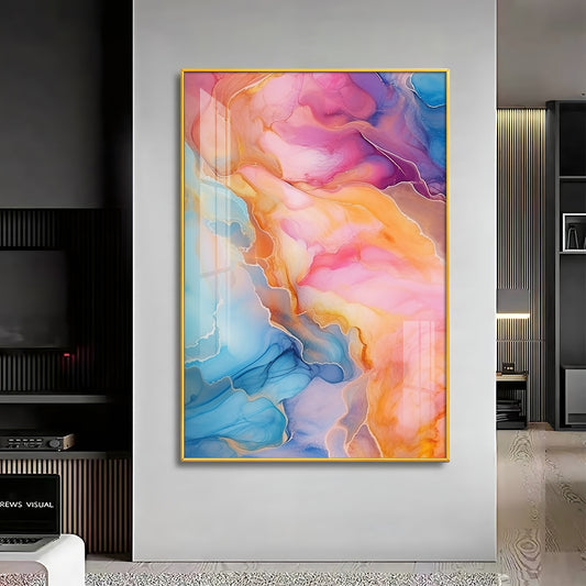 Dreamwave Delight Glass Finish Vertical Wall Art