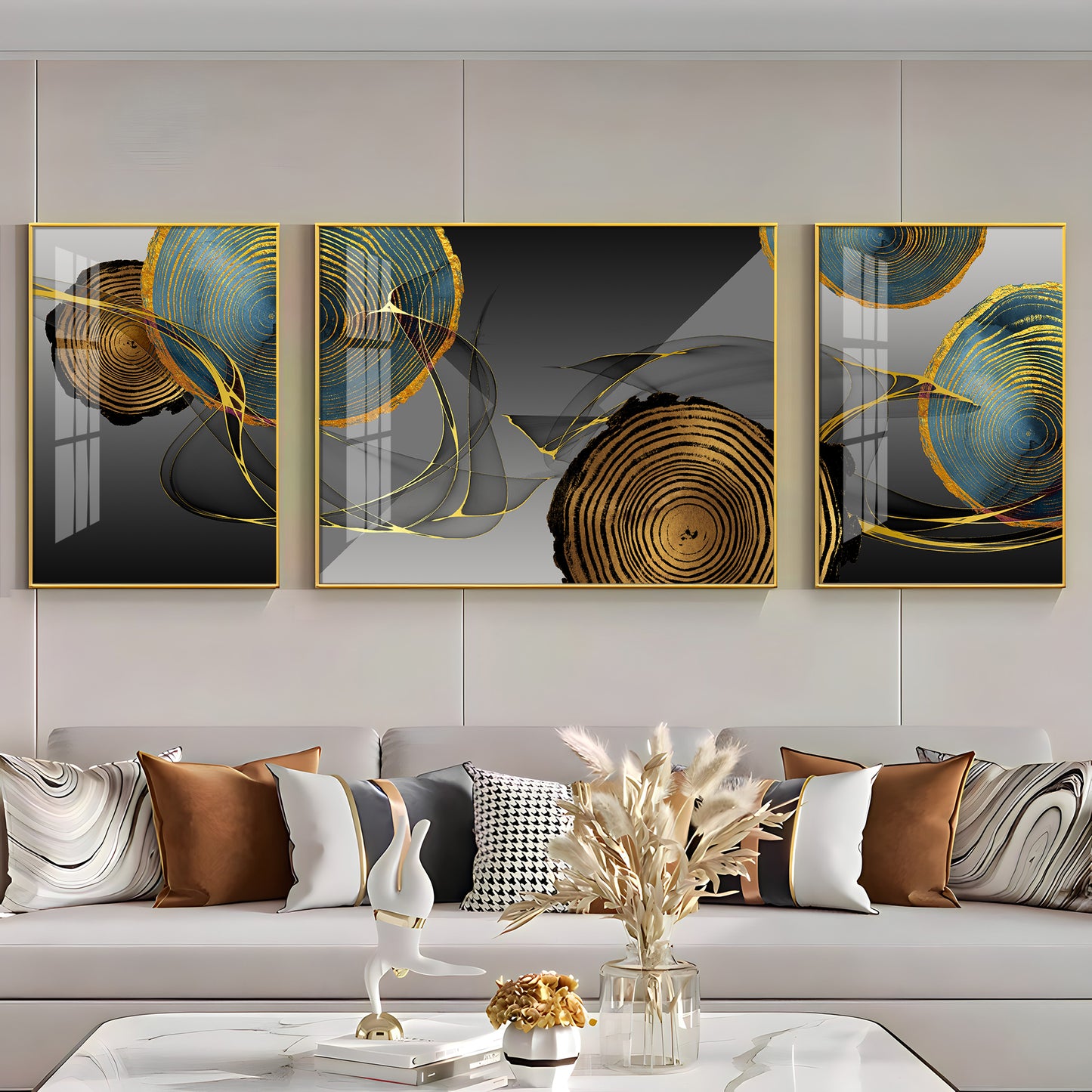 Wallscape Trio Glass Finish Wall Art (Set Of 3)