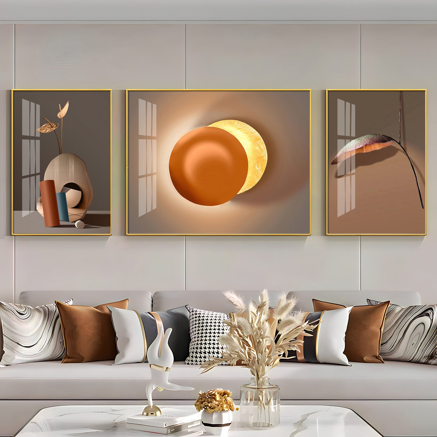 Serenity Set Glass Finish Wall Art (Set Of 3)