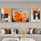 Women In Organce Elegance Glass Finish Wall Art (Set Of 3)
