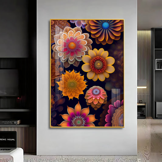 Garden of Dreams Glass Finish Vertical Wall Art