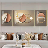 Golden Horizon Glass Finish Wall Art (Set Of 3)