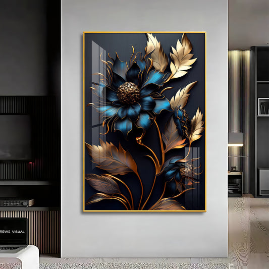 Twilight Garden Glass Finish Vertical Wall Art