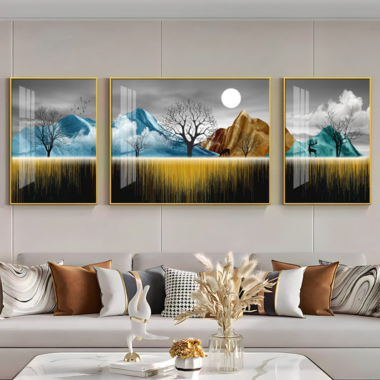 Imaginative Serenity Glass Finish Wall Art (Set Of 3)
