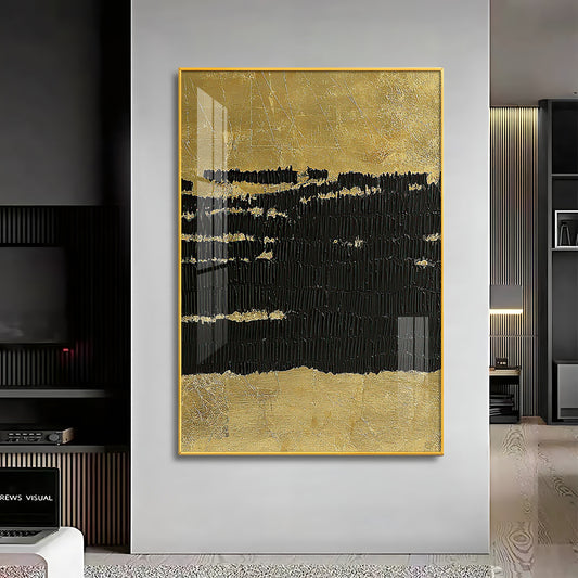 Midnight Elegance Glass Finish Vertical Wall Art