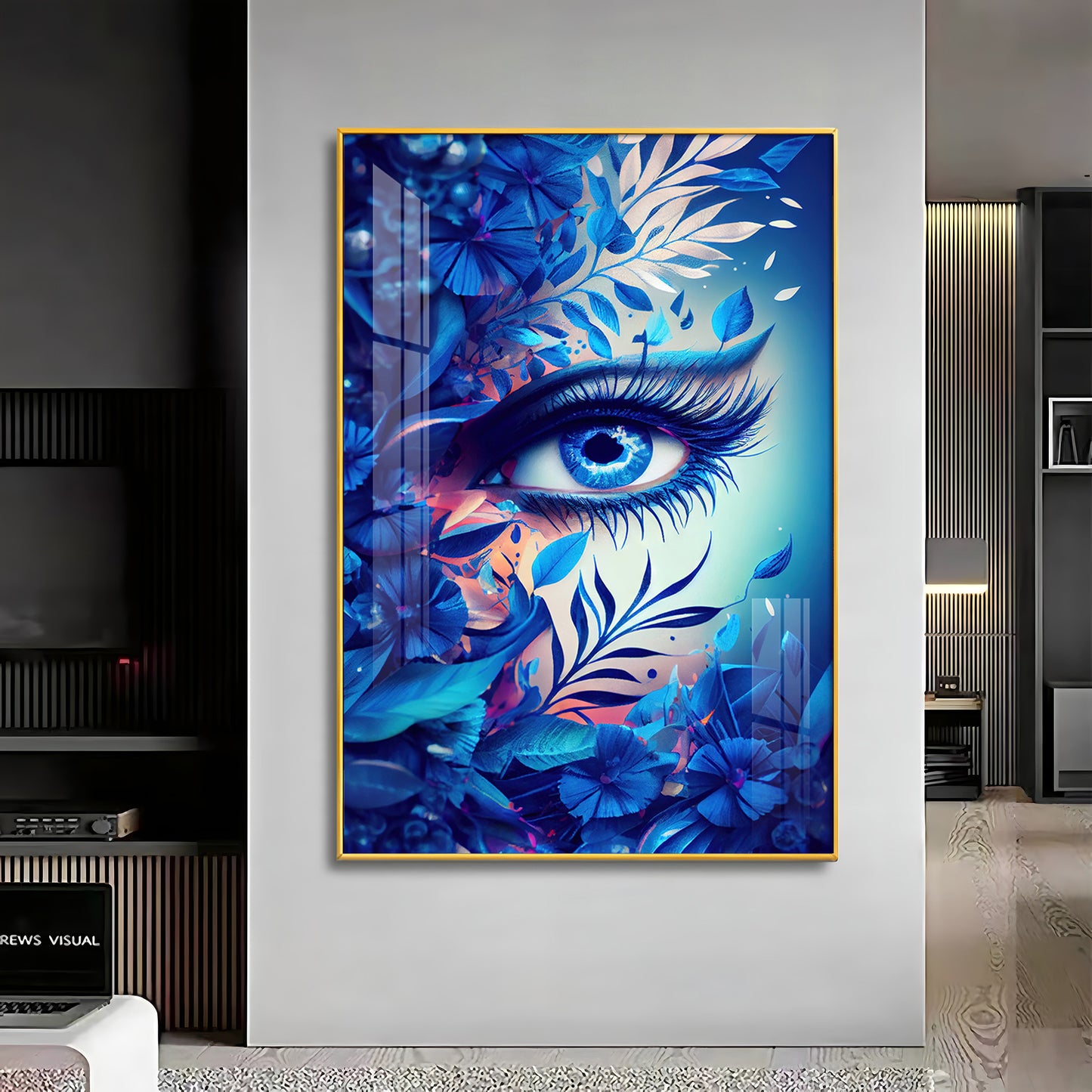 Floral Vision Glass Finish Vertical Wall Art
