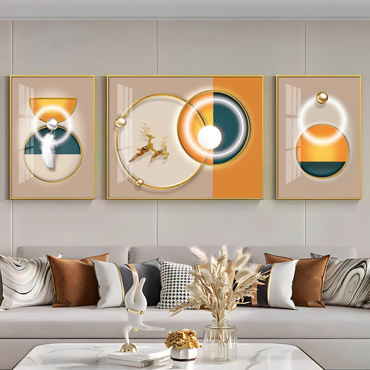 Jumping Towards Light Glass Finish Wall Art (Set Of 3)