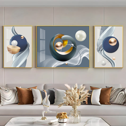 Serenity in Color Glass Finish Wall Art (Set Of 3)