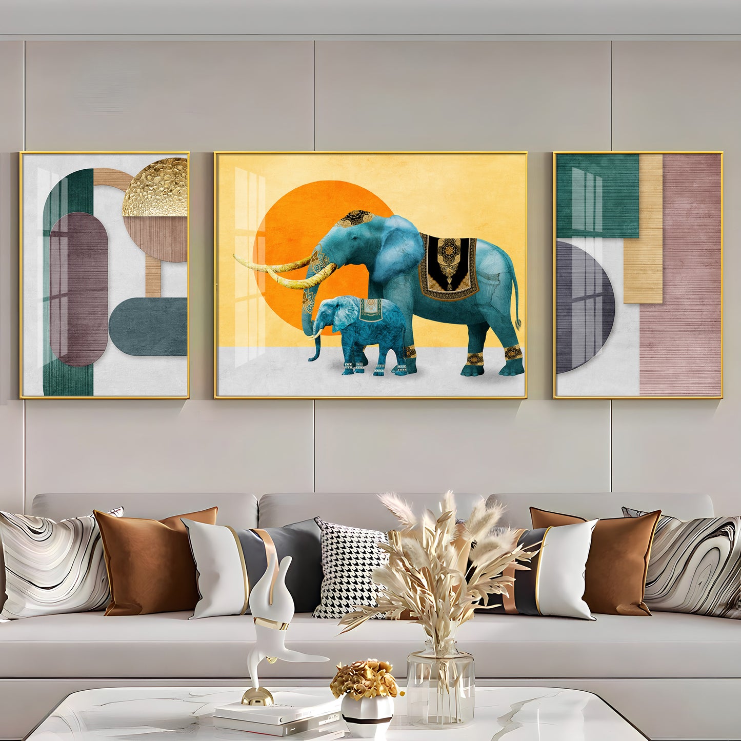 Safari Serenity Art Glass Finish Wall Art (Set Of 3)