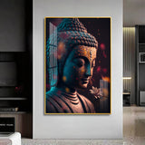 Buddha Serenity Sculpture Glass Finish Vertical Wall Art