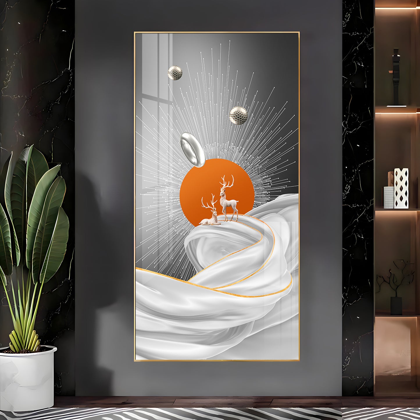 Ethereal Pathways Glass Finish Vertical Wall Art
