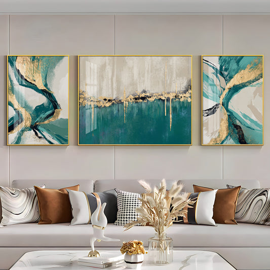 Muse of Colors Glass Finish Wall Art (Set Of 3)