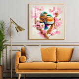 Avian Harmony Glass Finish Square Wall Art