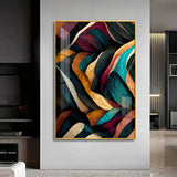 Colorful Harmony Glass Finish Vertical Wall Art