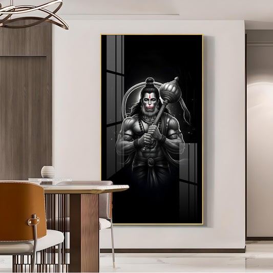 Lord Bajarang Bali Glass Finish Vertical Wall Art