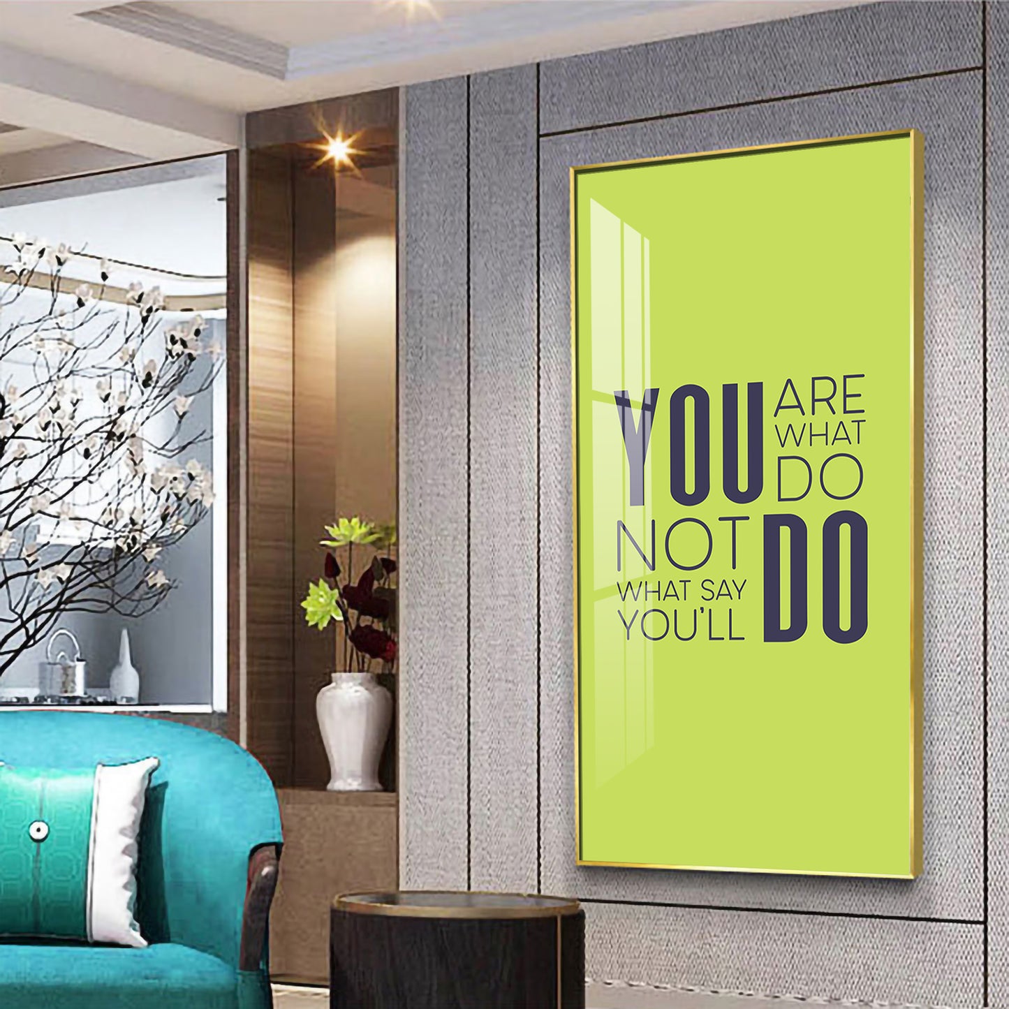 Do More Say Less Motivational Glass Finish Vertical Wall Art