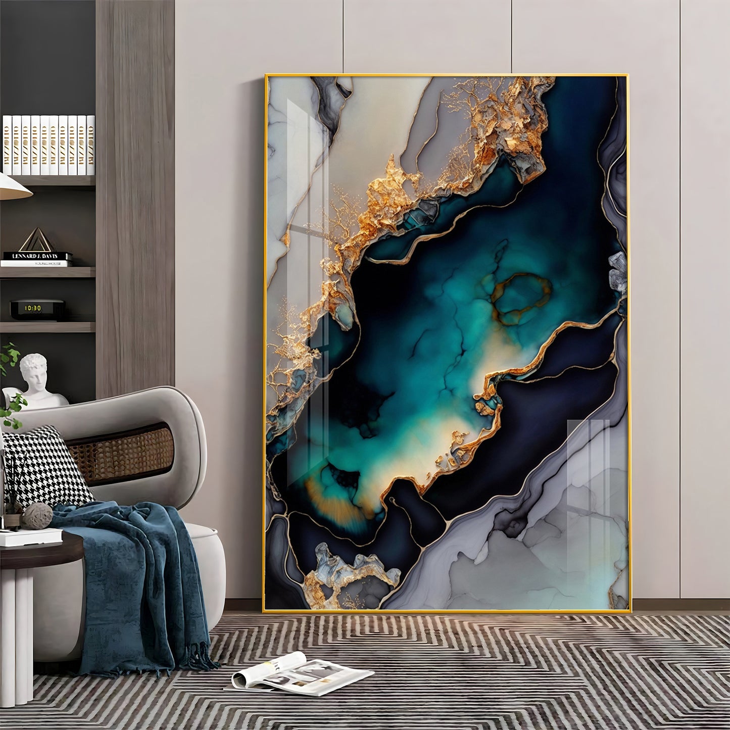 Mystic Waves Glass Finish Vertical Wall Art