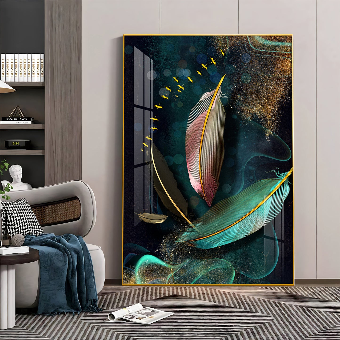 Whimsical Wings Glass Finish Vertical Wall Art