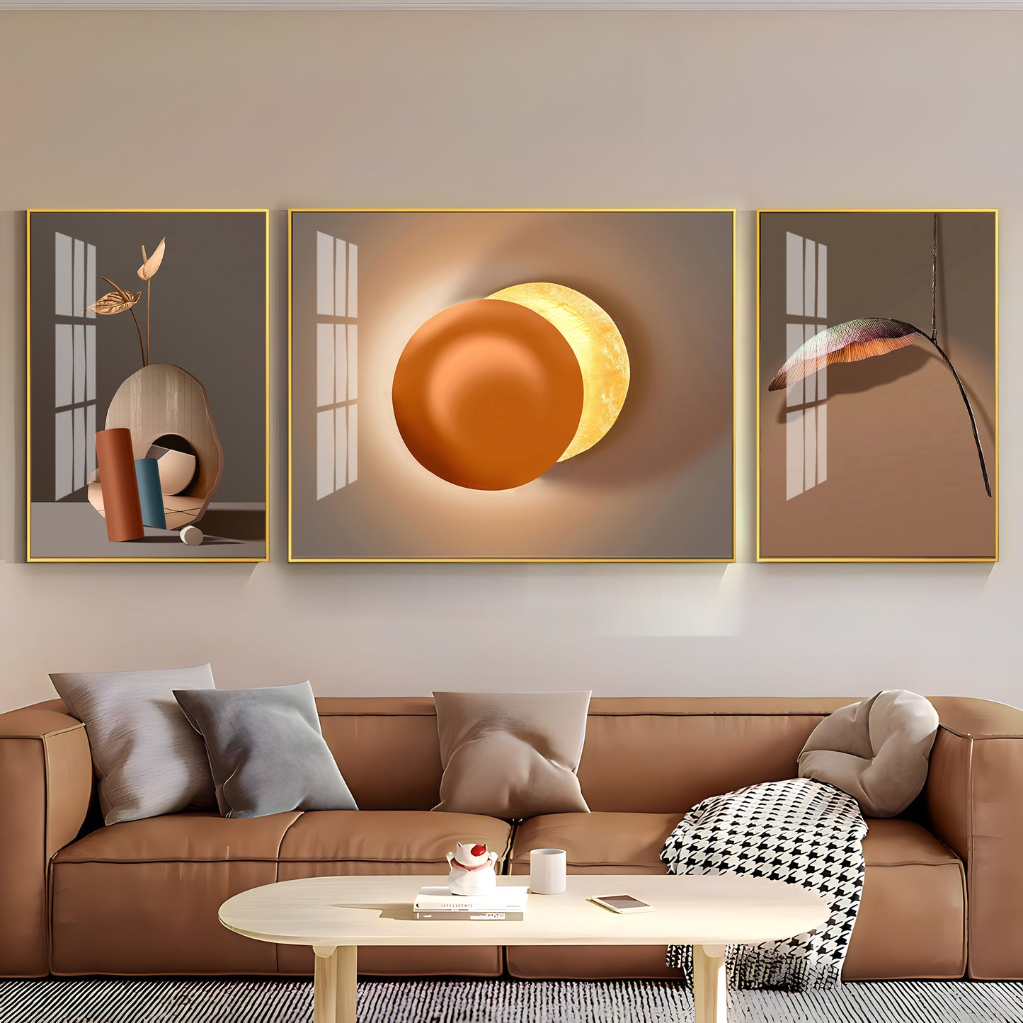 Serenity Set Glass Finish Wall Art (Set Of 3)