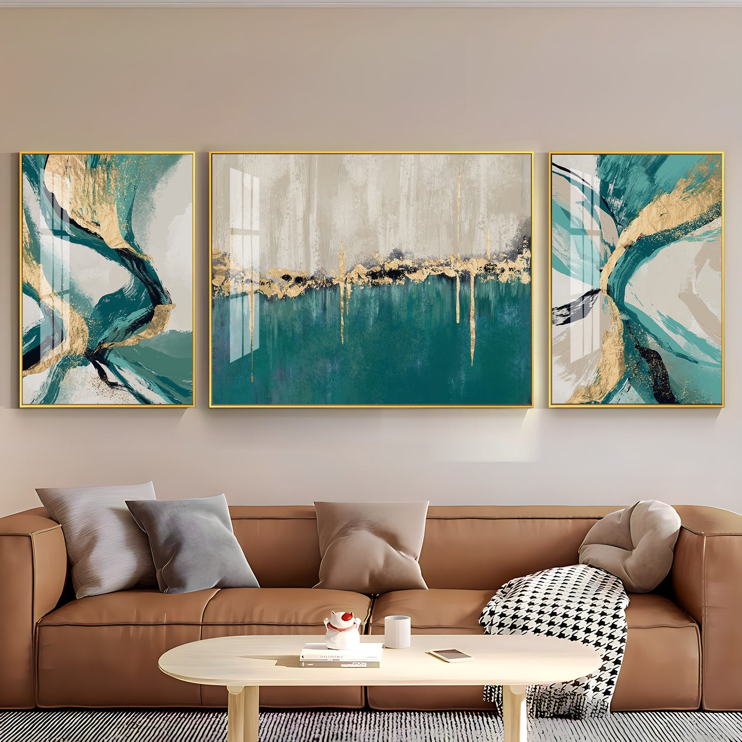 Muse of Colors Glass Finish Wall Art (Set Of 3)