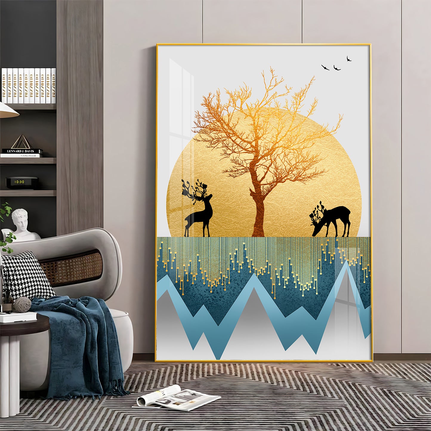 Mountain Whispers Glass Finish Vertical Wall Art