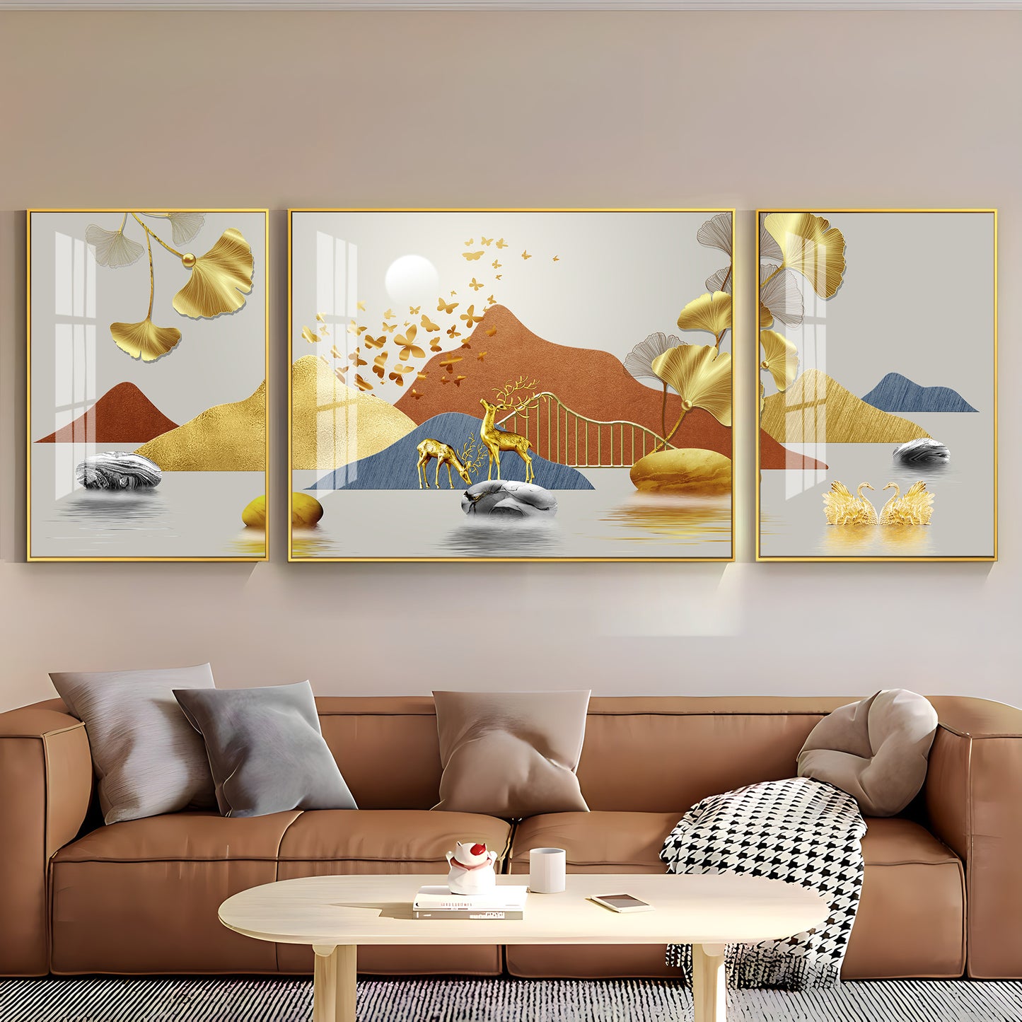 Alpine Harmony Glass Finish Wall Art (Set Of 3)