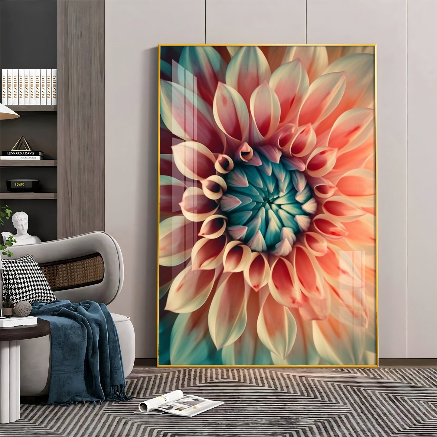 Floral Dreamscape Glass Finish Vertical Wall Art