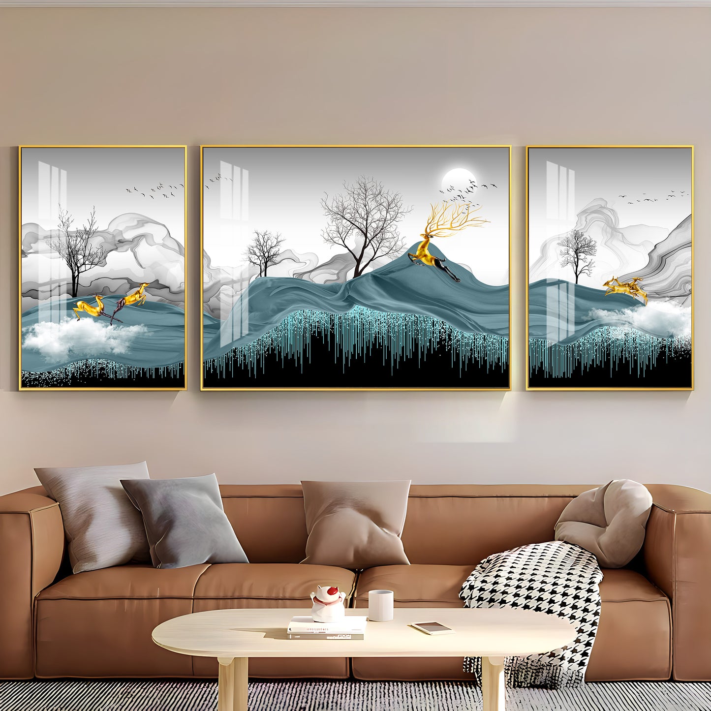 Majestic Landscapes Glass Finish Wall Art (Set Of 3)