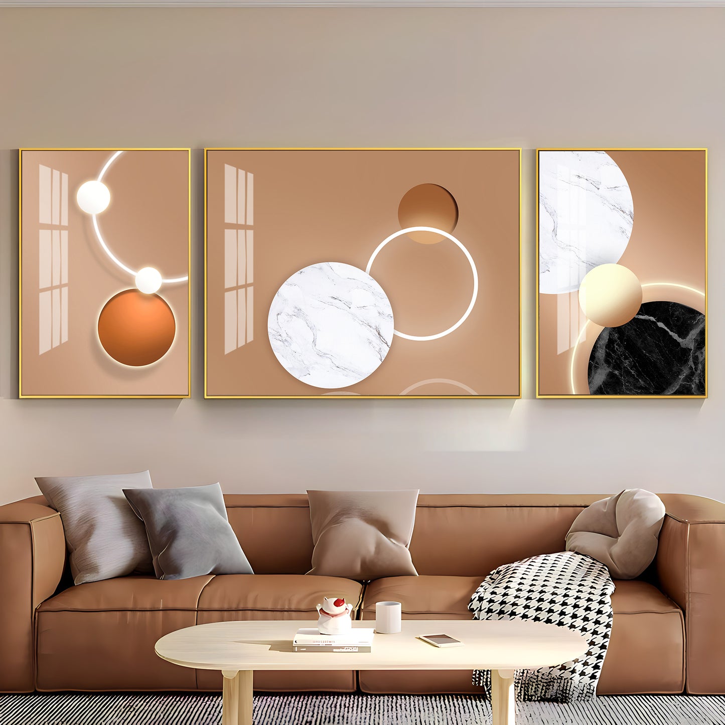 Art Ensemble Glass Finish Wall Art (Set Of 3)