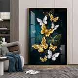 Butterfly Wings Glass Finish Vertical Wall Art