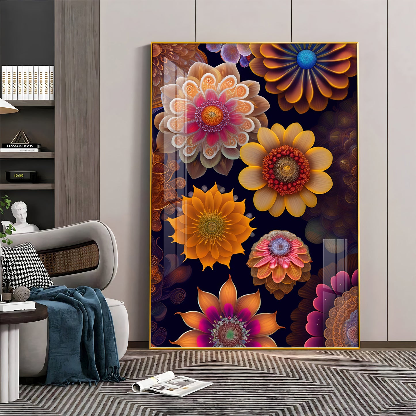 Garden of Dreams Glass Finish Vertical Wall Art