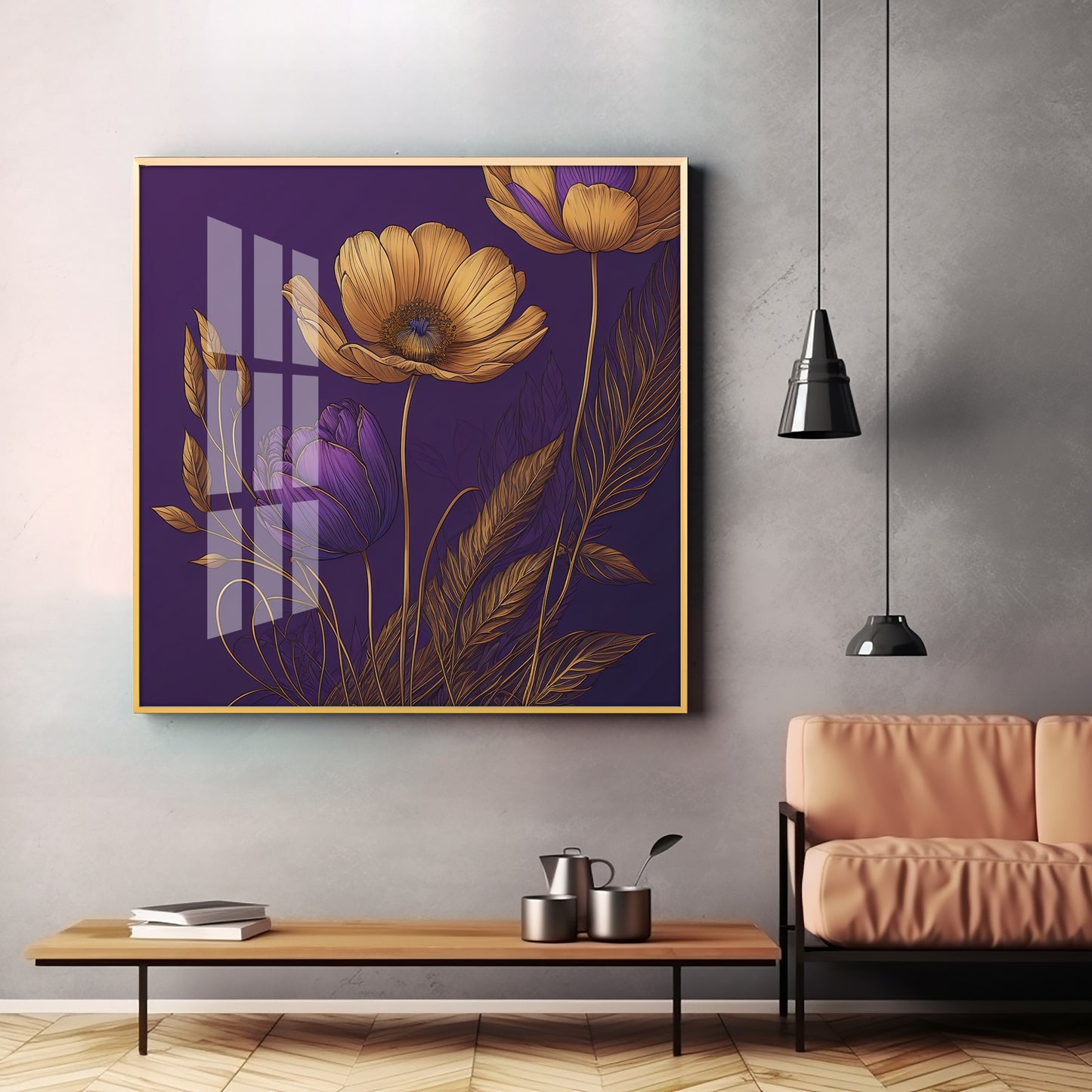 Lavender Haven Decor Glass Finish Square Wall Art