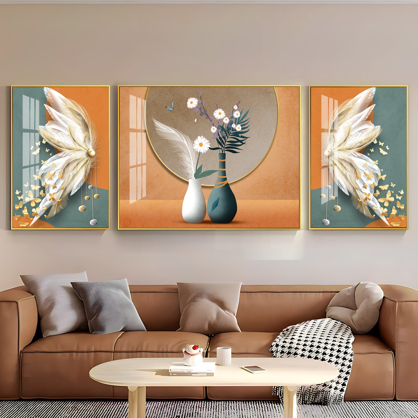 Vase of Blooms Glass Finish Wall Art (Set Of 3)