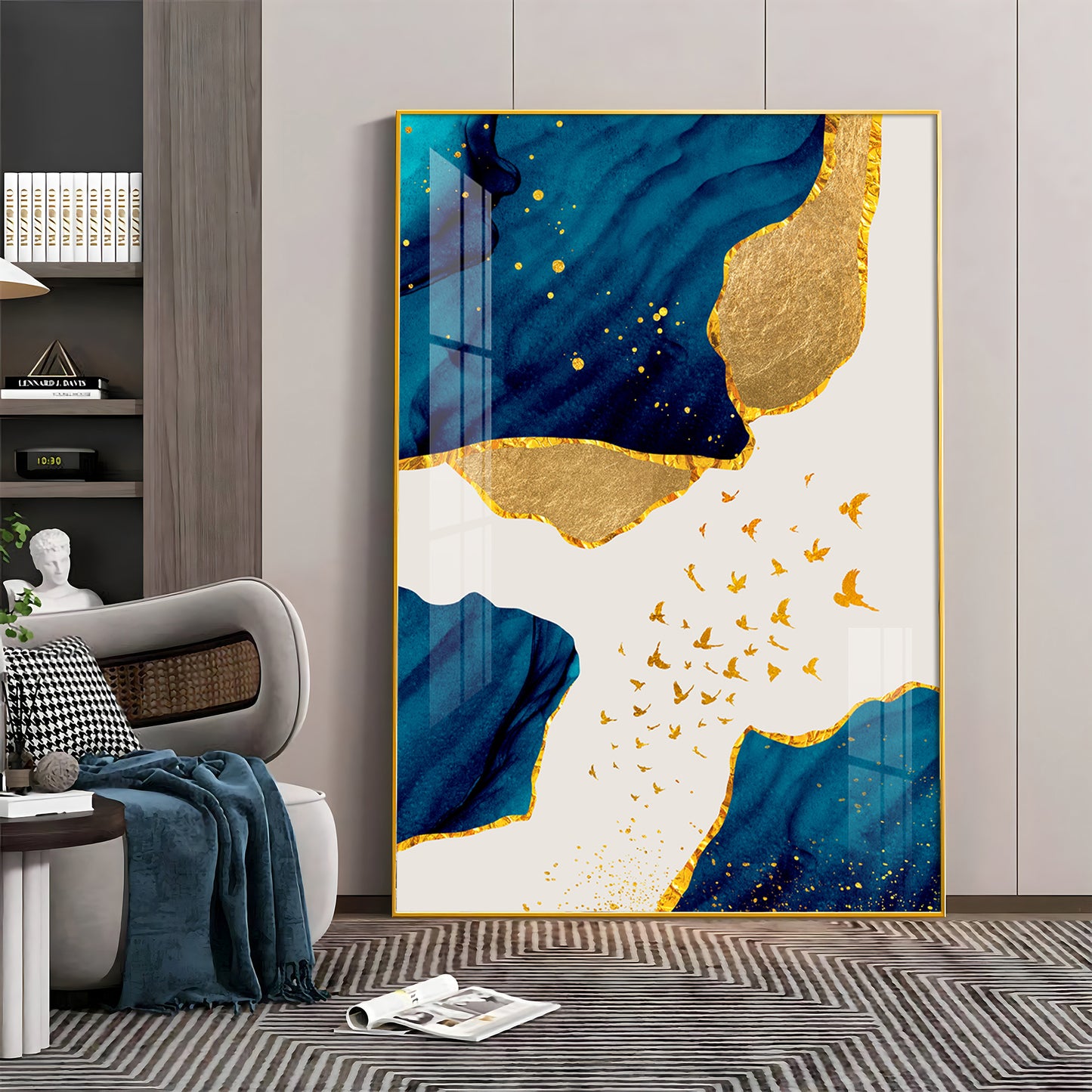 Luxe Harmony Abstracts Glass Finish Vertical Wall Art