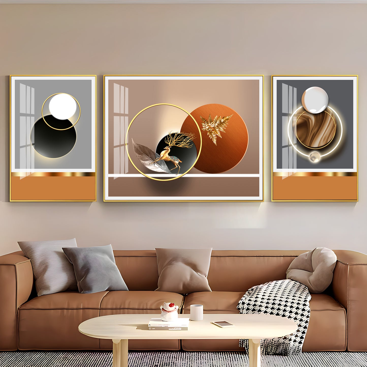 Trifecta of Style Glass Finish Wall Art (Set Of 3)