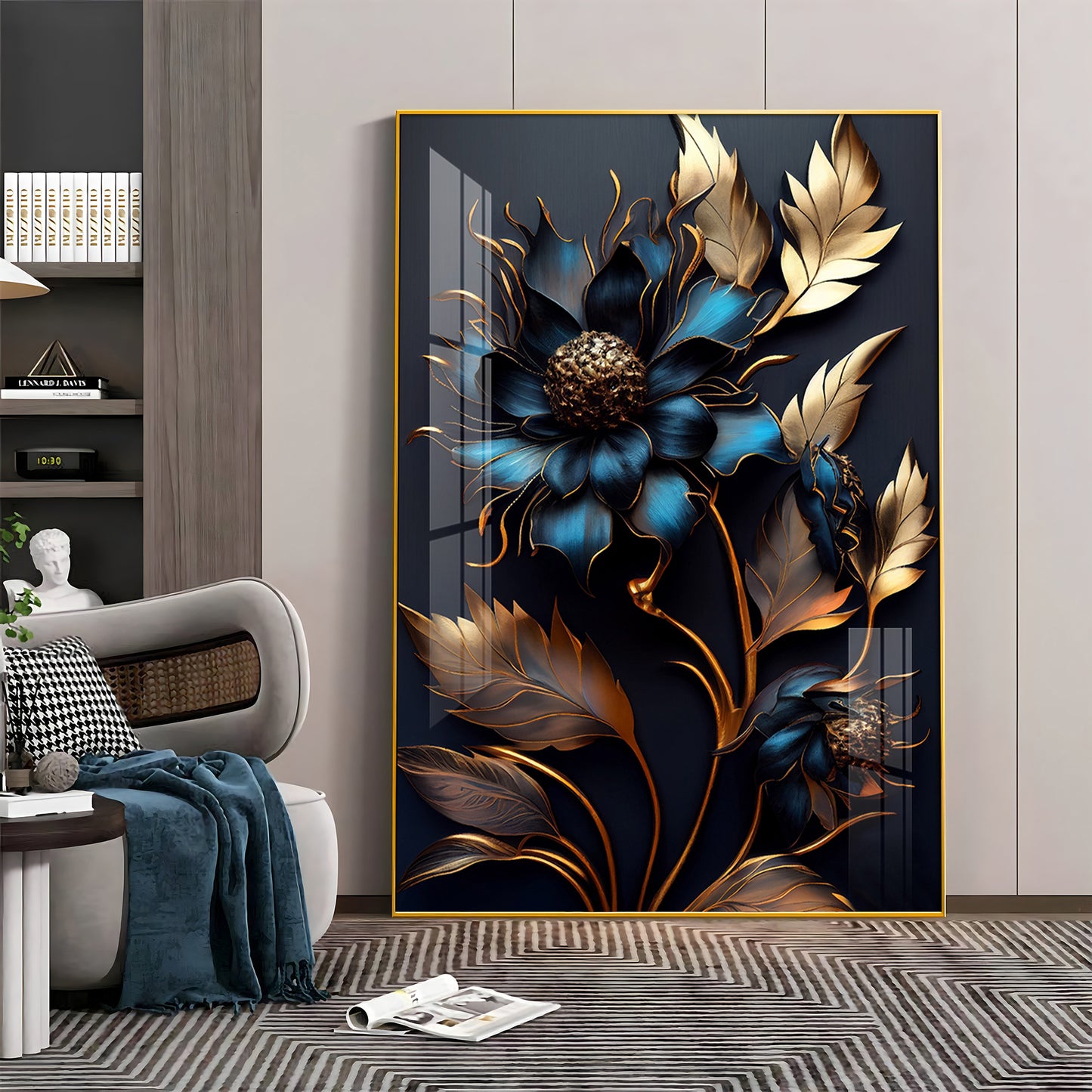 Twilight Garden Glass Finish Vertical Wall Art