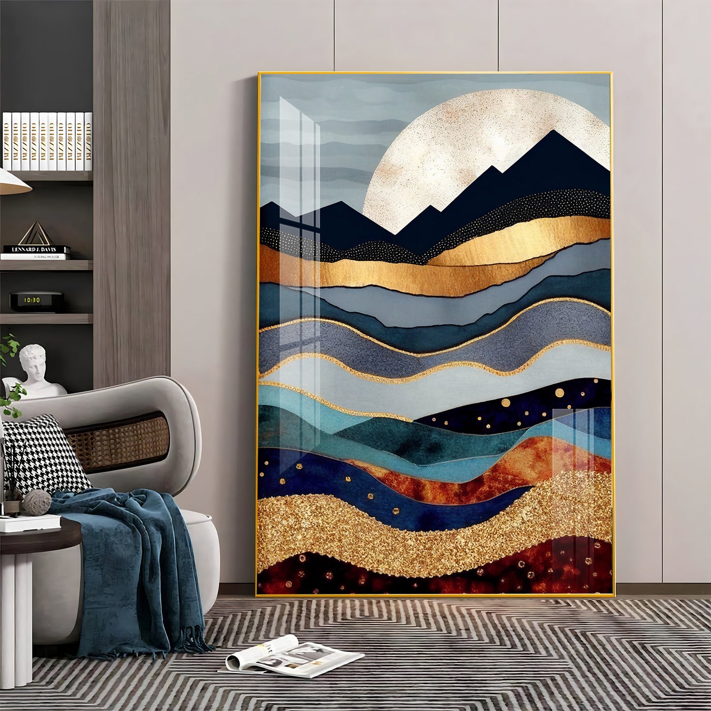 Mountain Peaks Glass Finish Veritcal Wall Art