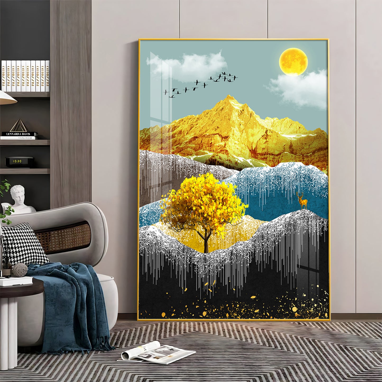 Nature's Embrace Glass Finish Vertical Wall Art