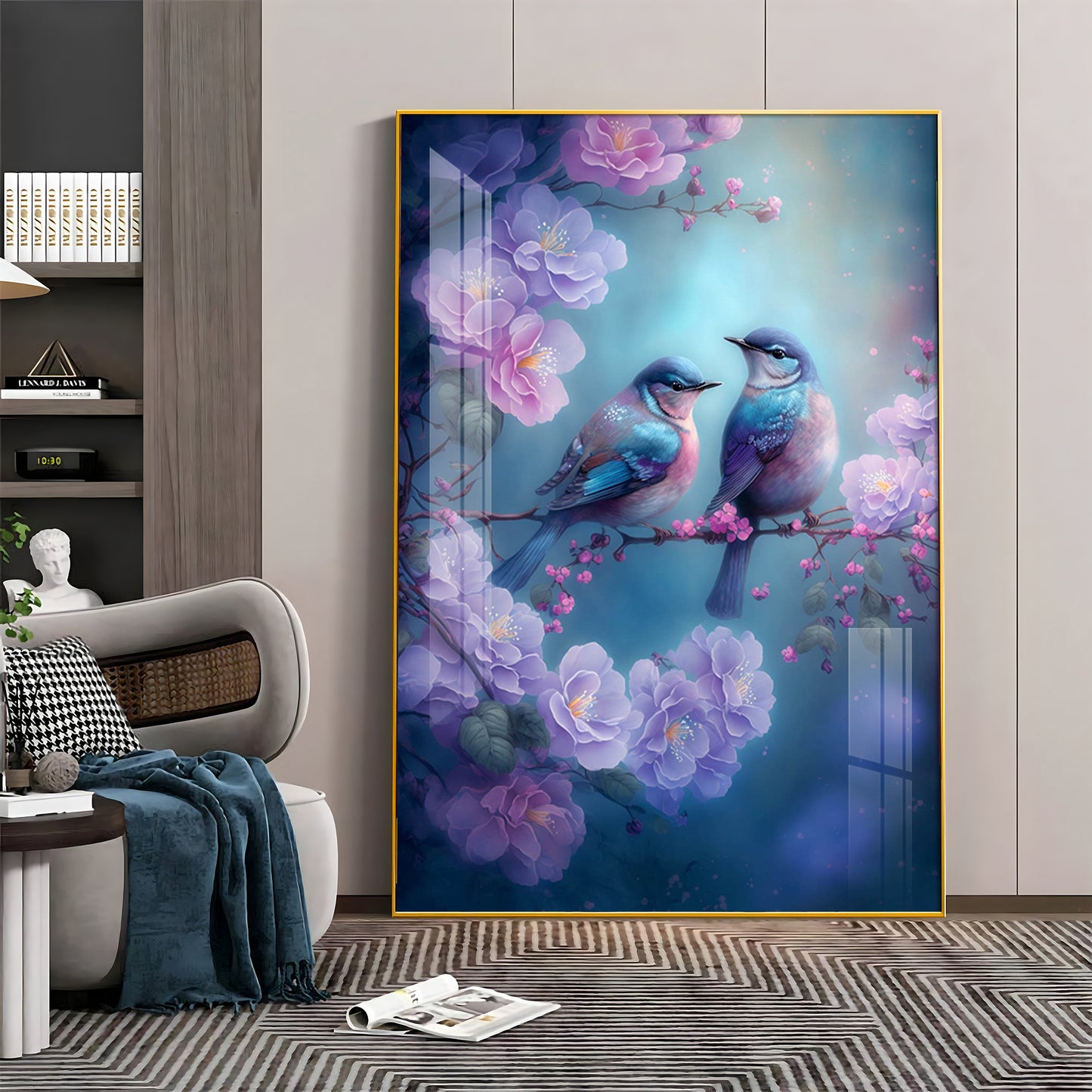 Harmony in Flight Glass Finish Vertical Wall Art