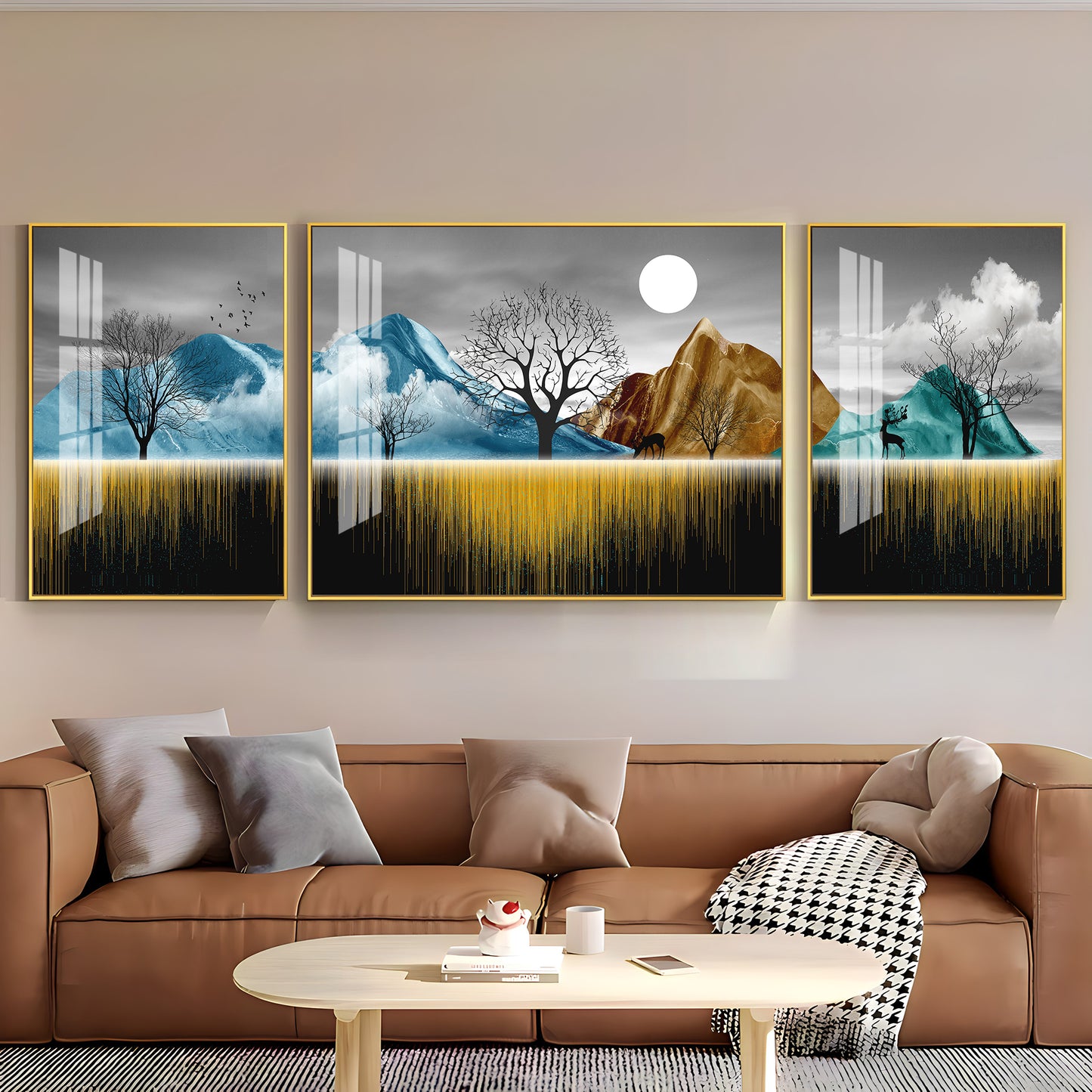 Imaginative Serenity Glass Finish Wall Art (Set Of 3)