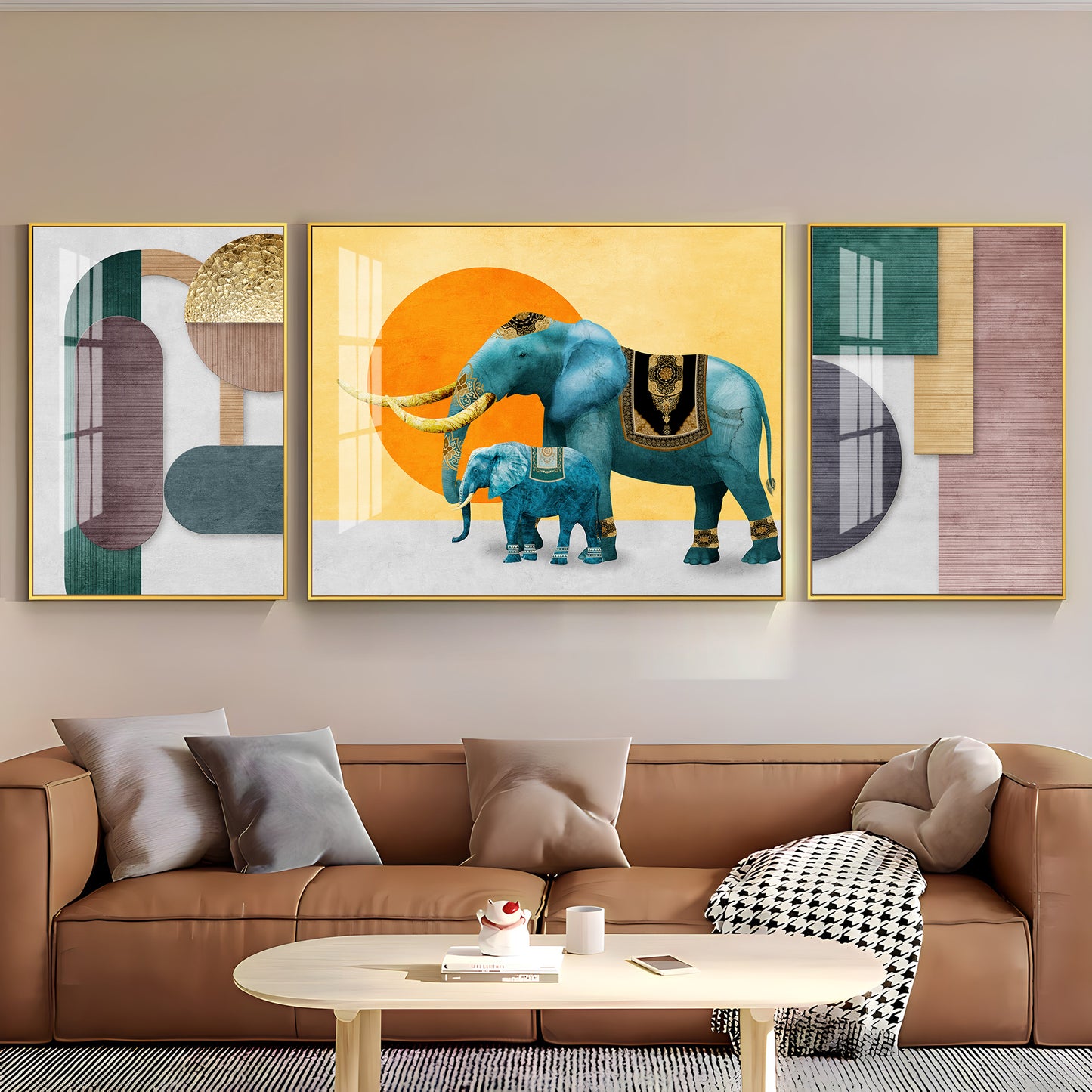 Safari Serenity Art Glass Finish Wall Art (Set Of 3)