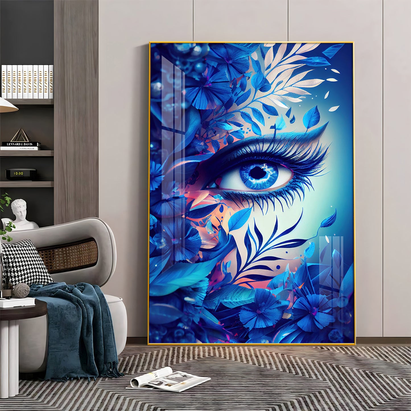 Floral Vision Glass Finish Vertical Wall Art