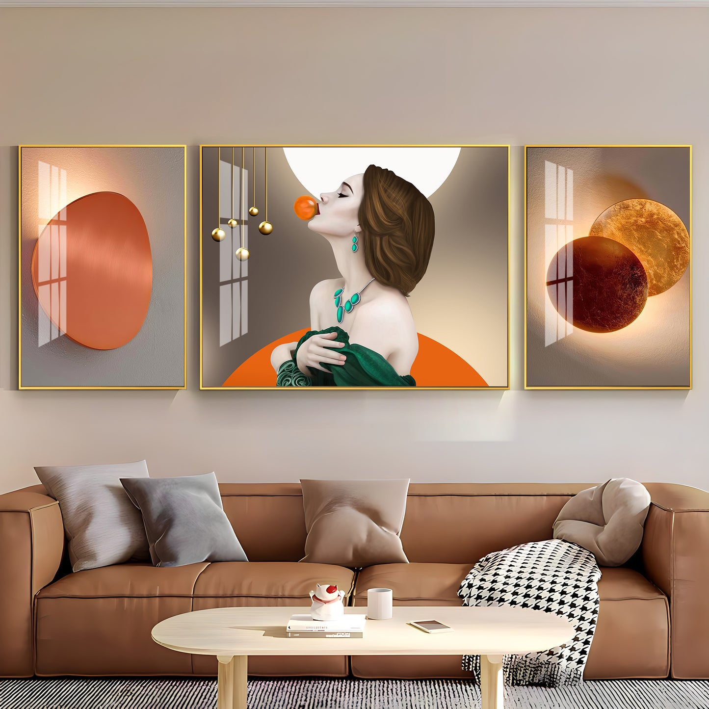 Urban Elegance Glass Finish Wall Art (Set Of 3)