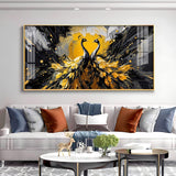 Beautiful Two Mayura Glass Finish Horizontal Wall Art