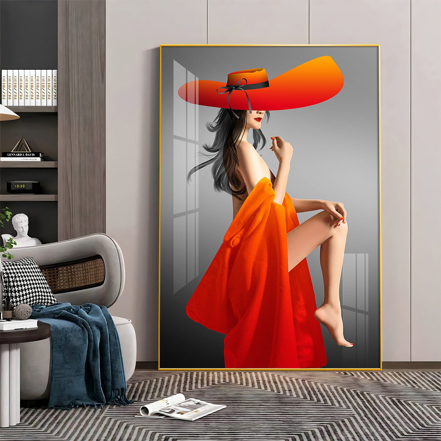 Bold Serenity Glass Finish Vertical Wall Art