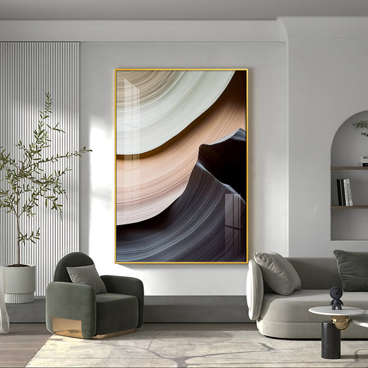 Fluid Horizons Glass Finish Vertical Wall Art