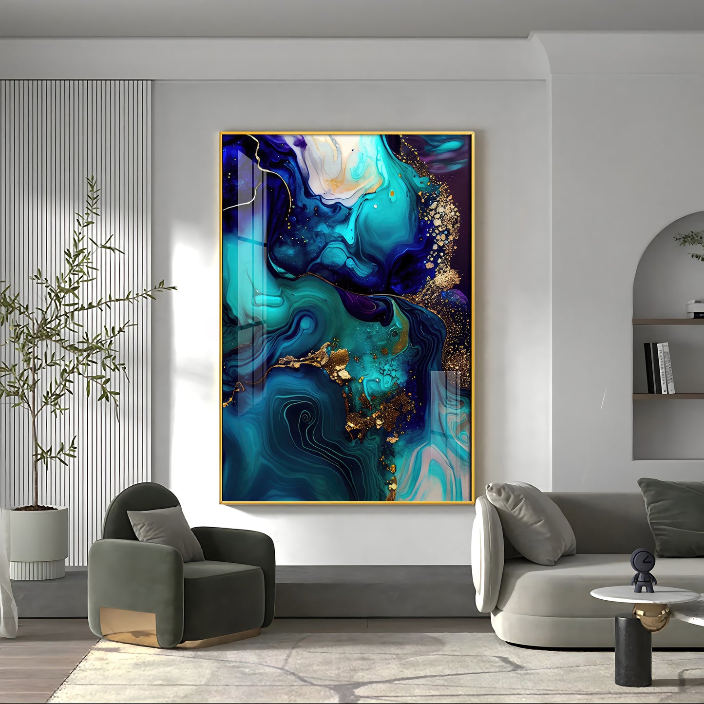 Oceanic Dreams Glass Finish Vertical Wall Art