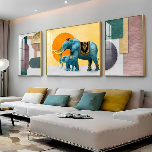 Safari Serenity Art Glass Finish Wall Art (Set Of 3)